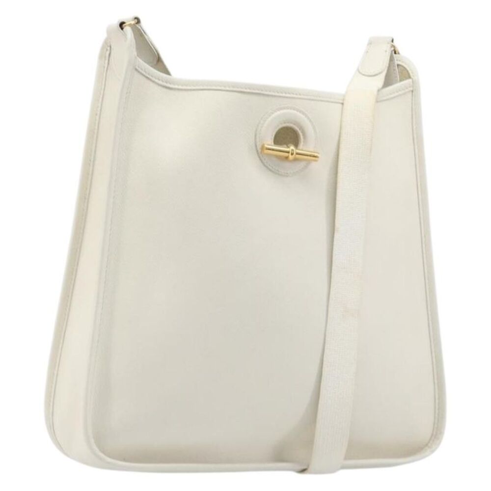 Hermes Vespa Courchevel White Leather Shoulder Bag Bag
